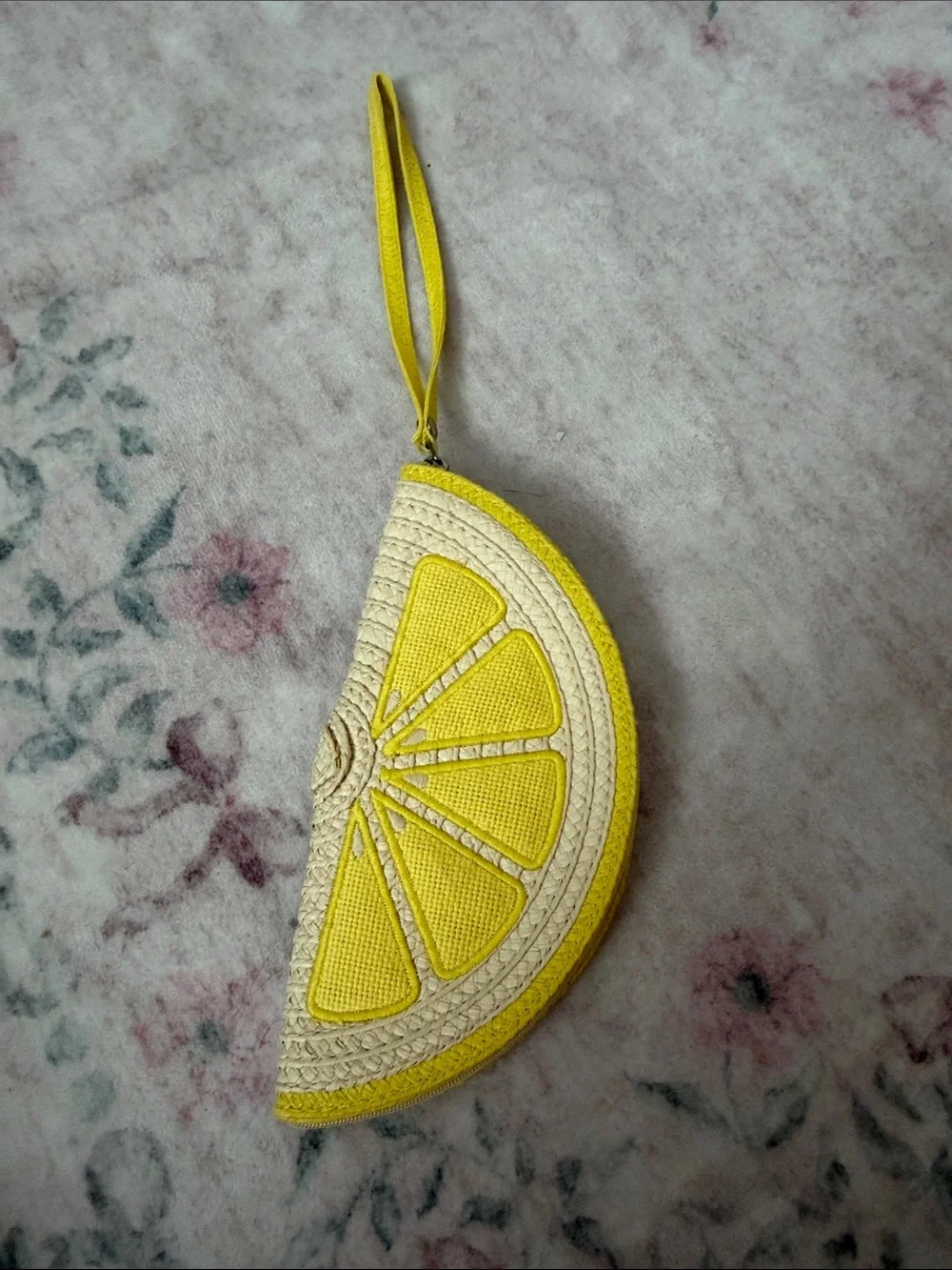 Janie and Jack Yellow Citrus Half-Moon Wristlet